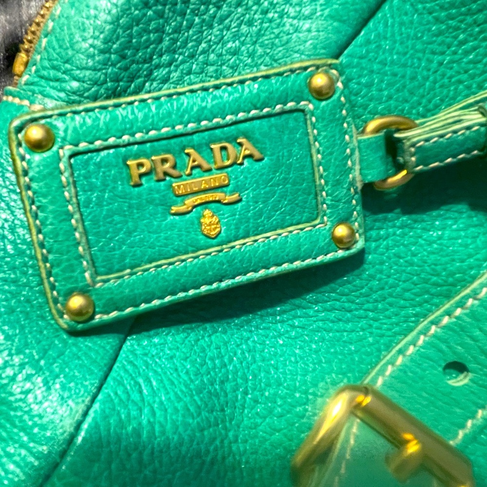 PRADA BAG “ Butter Soft Leather Teal Preloved Bag.